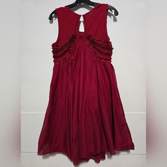 Free People Womens Red Beaded Dress Small - Picture 2 of 11